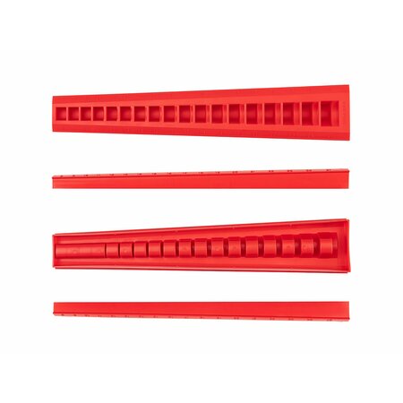 Tekton 18-Tool 3/8 Inch Drive Flare Nut Crowfoot Wrench Organizer Rack, Red (8-27 mm) ORG25218